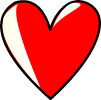 clipart coeur rouge et blanc