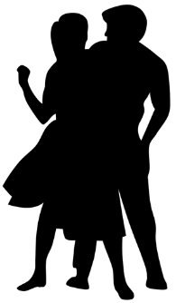 noir et blanc couple qui bouge