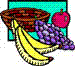 image banane raisin et autre fruit
