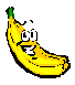 Gifs banane jaune souriante