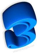 3D image chiffre 3 de couleur bleu