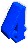 clipart 3D numero 4 de couleur bleu