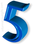 clip art 5 en bleu