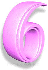 clipart numero 6 en rose et 3D