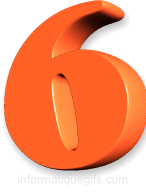 Clip art numero 6 de couleur orange