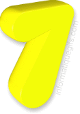 chiffre 3D lettre 7 jaune