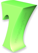 clipart numero 7 couleur vert