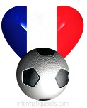 coeur bleu blanc rouge et ballon de foot