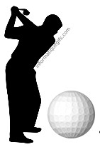 dessin golfeur avec une balle de jeu