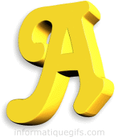 la lettre A en jaune