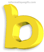 Gif B lettre jaune minuscule
