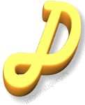 la lettre D minuscule jaune