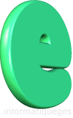 Lettre E 3D vert