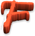 image lettre F orange 3d