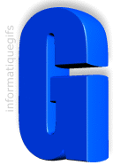 Lettre G en 3D couleur bleu