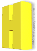La lettre H jaune 3D