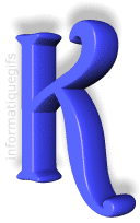 Lettre K bleu avec ombre