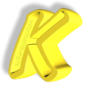 Image K lettre en jaune