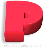 Clipart lettre P en rouge