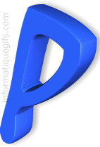 Image de la lettre P en bleu
