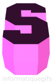 illustration lettre s 3D violet rose