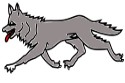 Clip art loup gris qui marche