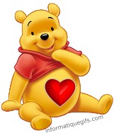 clipart peluche winnie ourson avec coeur