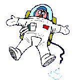 un astronaute avec les bras ouverts