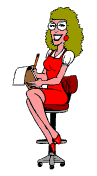 Secretaire blonde sur sa chaise