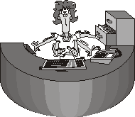 Image secretaire sur son bureau