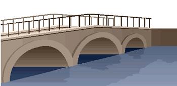 clipart pont avec eau