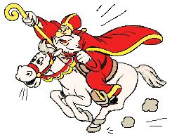 Clipart saint nicolas sur un cheval