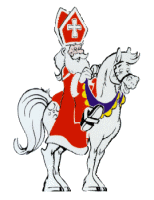 clip art saint nicolas sur un cheval blanc