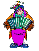 Gif clown qui joue de l'acordeon