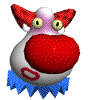 image clown animé avec un gros nez rouge