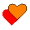 Animation coeur orange et ombre rouge