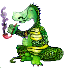 Gif anime dragon qui fume une pipe