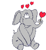 une animation gif elephant amoureux avec des coeurs