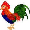 Gifs animes coq avec des couleurs