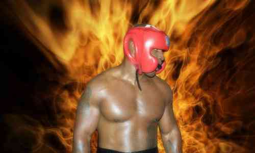 Boxeur athlete avec casque