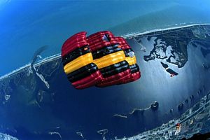 parachute avec vue terrestre