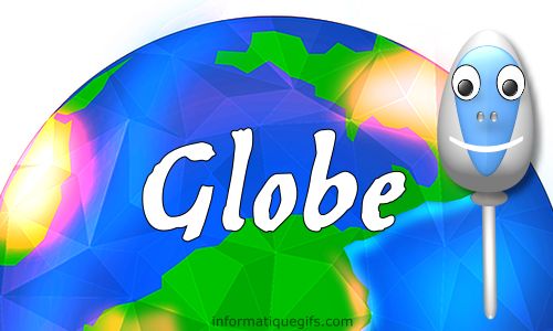 photo globe terrestre avec personnage 3D