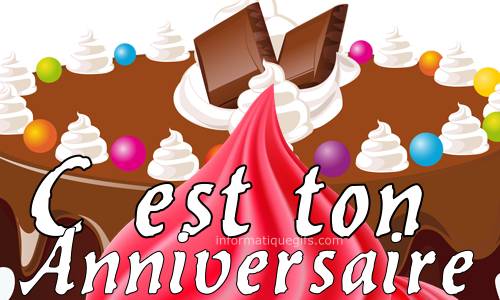 Gif Anniversaire Et Gateau Au Chocolat Cadeau Et Bougie