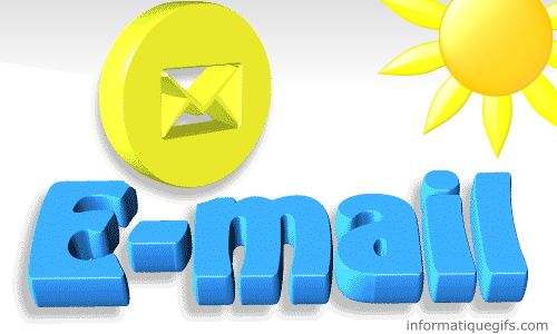 photo e-mail avec logo enveloppe et soleil