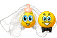 Smileys avec mariée et le marié