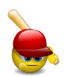 smiley baseball avec casquette rouge