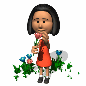 Petit fille qui offre des fleurs