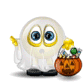 emoji halloween fantome avec une citrouille