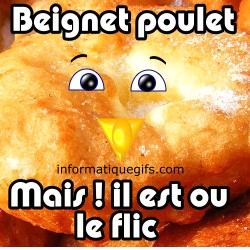 Beignet poulet humour