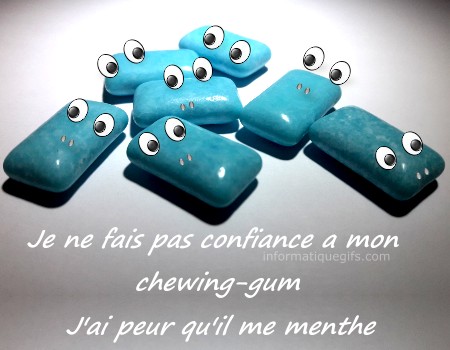 Photo chewing gum a la menthe